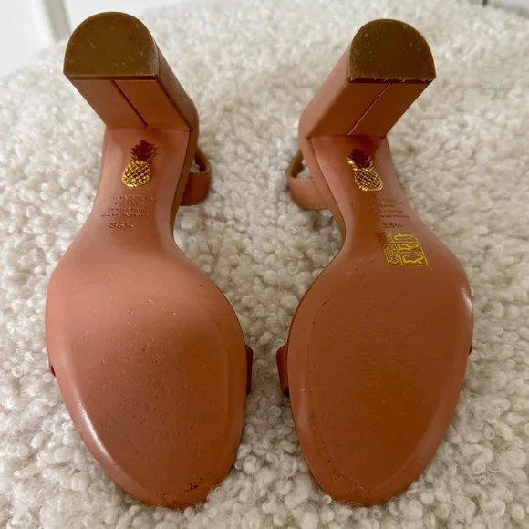 RARE Aquazzura So Nude Block Sandal 85 โ Nude โ Size 36.5 โ Worn Once - Picture 7 of 9